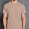 Goodup beige t-shirt, men's beige cotton t-shirt, regular fit half sleeve t-shirt, round neck tee, comfortable casual t-shirt, beige summer t-shirt, Goodup men's wear, everyday wear t-shirt, beige round collar t-shirt, lightweight cotton t-shirt