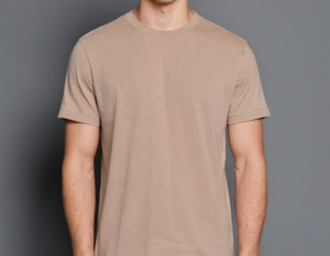 Goodup beige t-shirt, men's beige cotton t-shirt, regular fit half sleeve t-shirt, round neck tee, comfortable casual t-shirt, beige summer t-shirt, Goodup men's wear, everyday wear t-shirt, beige round collar t-shirt, lightweight cotton t-shirt 